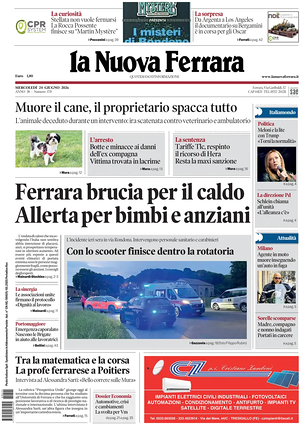 Prima pagina La Nuova Ferrara di oggi - Quotidiano regionale