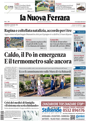 Prima pagina La Nuova Ferrara di oggi - Quotidiano regionale