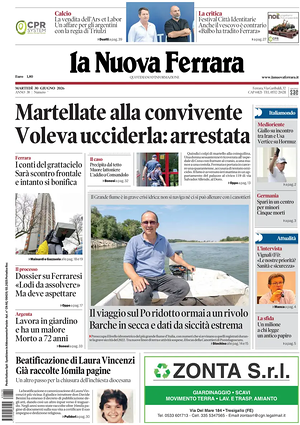 Prima pagina La Nuova Ferrara di oggi - Quotidiano regionale