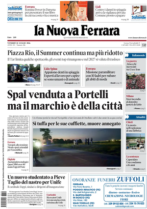 Prima pagina La Nuova Ferrara di oggi - Quotidiano regionale