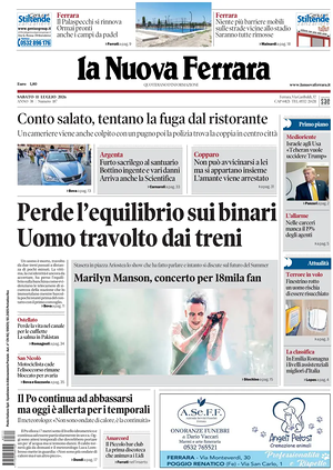Prima pagina La Nuova Ferrara di oggi - Quotidiano regionale