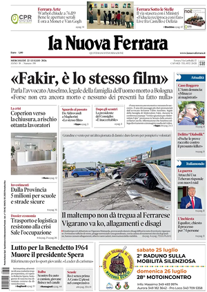 Prima pagina La Nuova Ferrara di oggi - Quotidiano regionale
