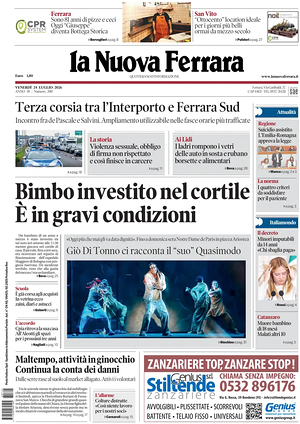 Prima pagina La Nuova Ferrara di oggi - Quotidiano regionale
