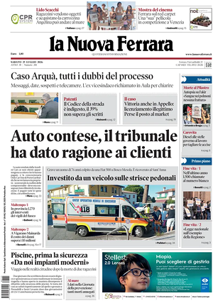 Prima pagina La Nuova Ferrara di oggi - Quotidiano regionale