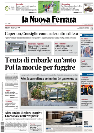 Prima pagina La Nuova Ferrara di oggi - Quotidiano regionale