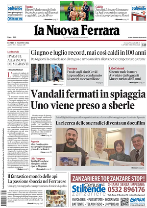 Prima pagina La Nuova Ferrara di oggi - Quotidiano regionale