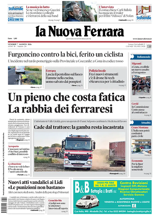 Prima pagina La Nuova Ferrara di oggi - Quotidiano regionale