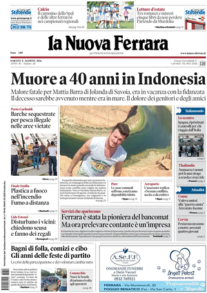Prima pagina La Nuova Ferrara di oggi - Quotidiano regionale