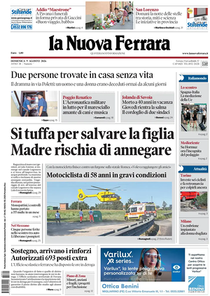 Prima pagina La Nuova Ferrara di oggi - Quotidiano regionale