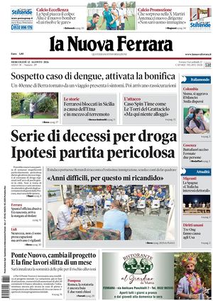 Prima pagina La Nuova Ferrara di oggi - Quotidiano regionale