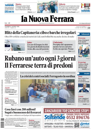 Prima pagina La Nuova Ferrara di oggi - Quotidiano regionale