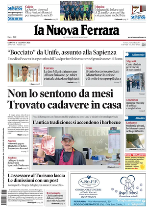 Prima pagina La Nuova Ferrara di oggi - Quotidiano regionale