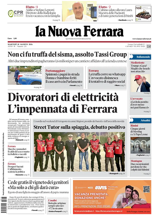 Prima pagina La Nuova Ferrara di oggi - Quotidiano regionale