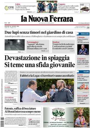 Prima pagina La Nuova Ferrara di oggi - Quotidiano regionale