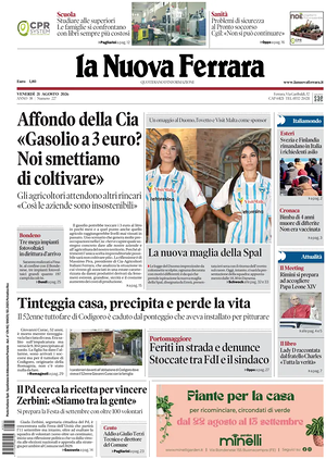 Prima pagina La Nuova Ferrara di oggi - Quotidiano regionale