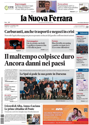 Prima pagina La Nuova Ferrara di oggi - Quotidiano regionale