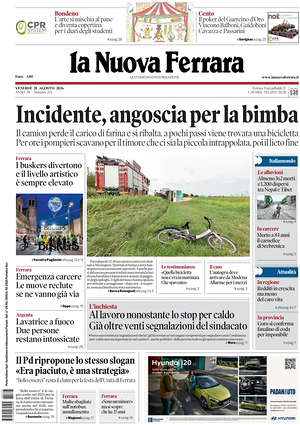 Prima pagina La Nuova Ferrara di oggi - Quotidiano regionale