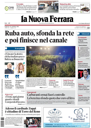 Prima pagina La Nuova Ferrara di oggi - Quotidiano regionale
