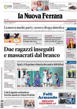 Prima pagina La Nuova Ferrara di oggi - Quotidiano regionale