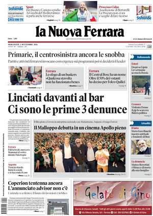 Prima pagina La Nuova Ferrara di oggi - Quotidiano regionale