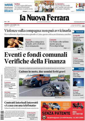 Prima pagina La Nuova Ferrara di oggi - Quotidiano regionale