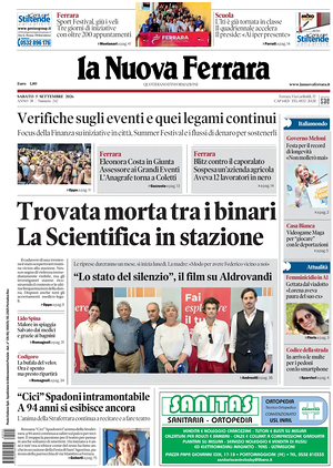 Prima pagina La Nuova Ferrara di oggi - Quotidiano regionale
