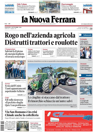 Prima pagina La Nuova Ferrara di oggi - Quotidiano regionale