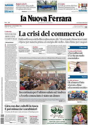 Prima pagina La Nuova Ferrara di oggi - Quotidiano regionale