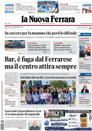 Prima pagina La Nuova Ferrara di oggi - Quotidiano regionale