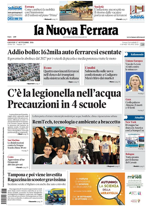 Prima pagina La Nuova Ferrara di oggi - Quotidiano regionale