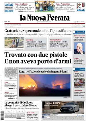 Prima pagina La Nuova Ferrara di oggi - Quotidiano regionale