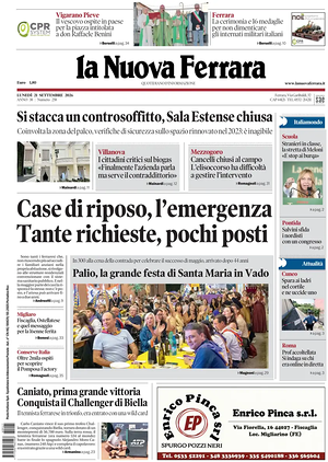 Prima pagina La Nuova Ferrara di oggi - Quotidiano regionale