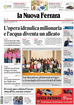 Prima pagina La Nuova Ferrara di oggi - Quotidiano regionale