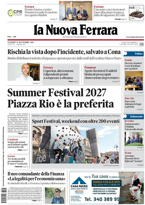 Prima pagina La Nuova Ferrara di oggi - Quotidiano regionale