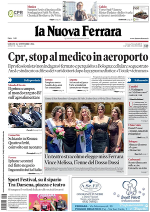 Prima pagina La Nuova Ferrara di oggi - Quotidiano regionale