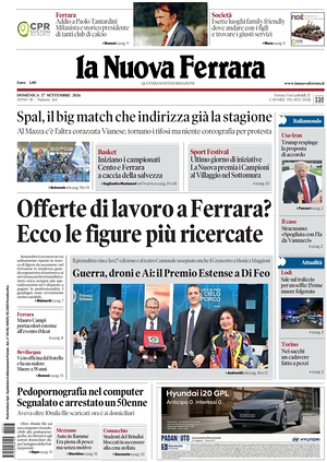 Prima pagina La Nuova Ferrara di oggi - Quotidiano regionale