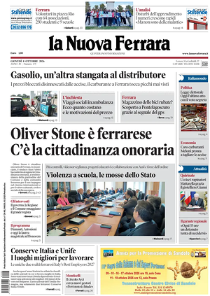 Prima pagina La Nuova Ferrara di oggi - Quotidiano regionale