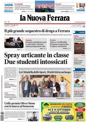 Prima pagina La Nuova Ferrara di oggi - Quotidiano regionale