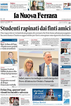 Prima pagina La Nuova Ferrara di oggi - Quotidiano regionale