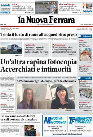 Prima pagina La Nuova Ferrara di oggi - Quotidiano regionale