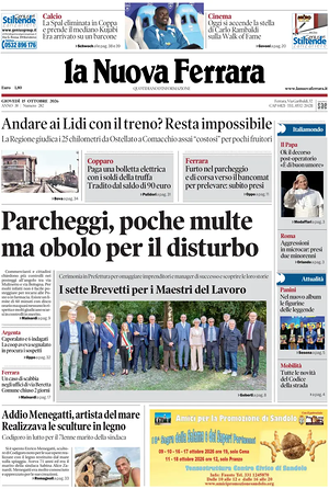 Prima pagina La Nuova Ferrara di oggi - Quotidiano regionale