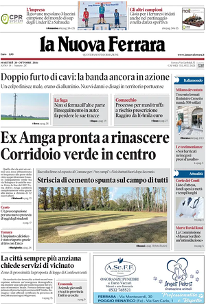 Prima pagina La Nuova Ferrara di oggi - Quotidiano regionale