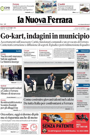 Prima pagina La Nuova Ferrara di oggi - Quotidiano regionale