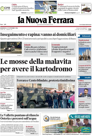 Prima pagina La Nuova Ferrara di oggi - Quotidiano regionale