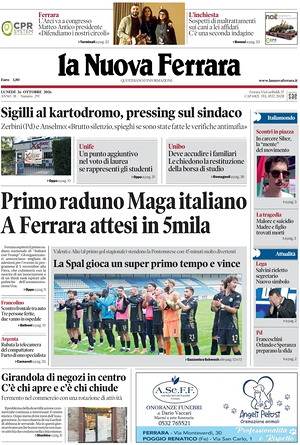 Prima pagina La Nuova Ferrara di oggi - Quotidiano regionale