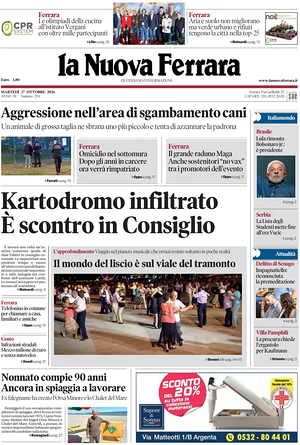 Prima pagina La Nuova Ferrara di oggi - Quotidiano regionale