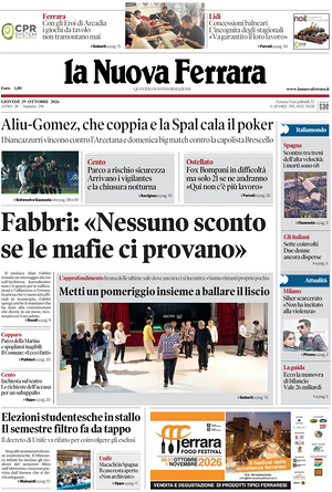 Prima pagina La Nuova Ferrara di oggi - Quotidiano regionale
