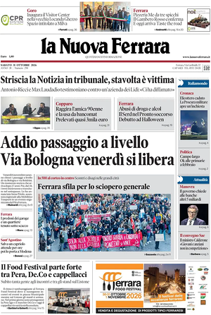 Prima pagina La Nuova Ferrara di oggi - Quotidiano regionale