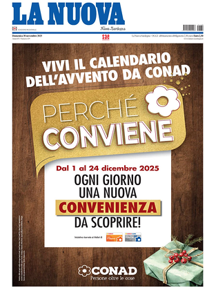 Prima pagina La Nuova Sardegna di oggi - Quotidiano regionale