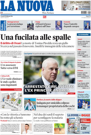 Prima pagina La Nuova Sardegna di oggi - Quotidiano regionale
